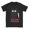 Camiseta Unissex Você Não Viu Nada Gato O Quê Vintage 100% Algodão Camiseta Manga Curta Camisetas Gola Redonda Roupas Impressão
