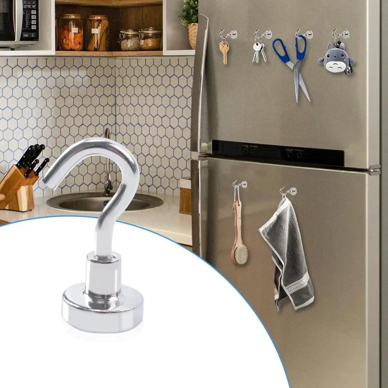 50/1Pcs Strong Magnetic Hooks Multi-Purpose Neodymium Magnet Hook Kitchen Refrigerator Keys Coat Storage Holders Bathroom Hanger