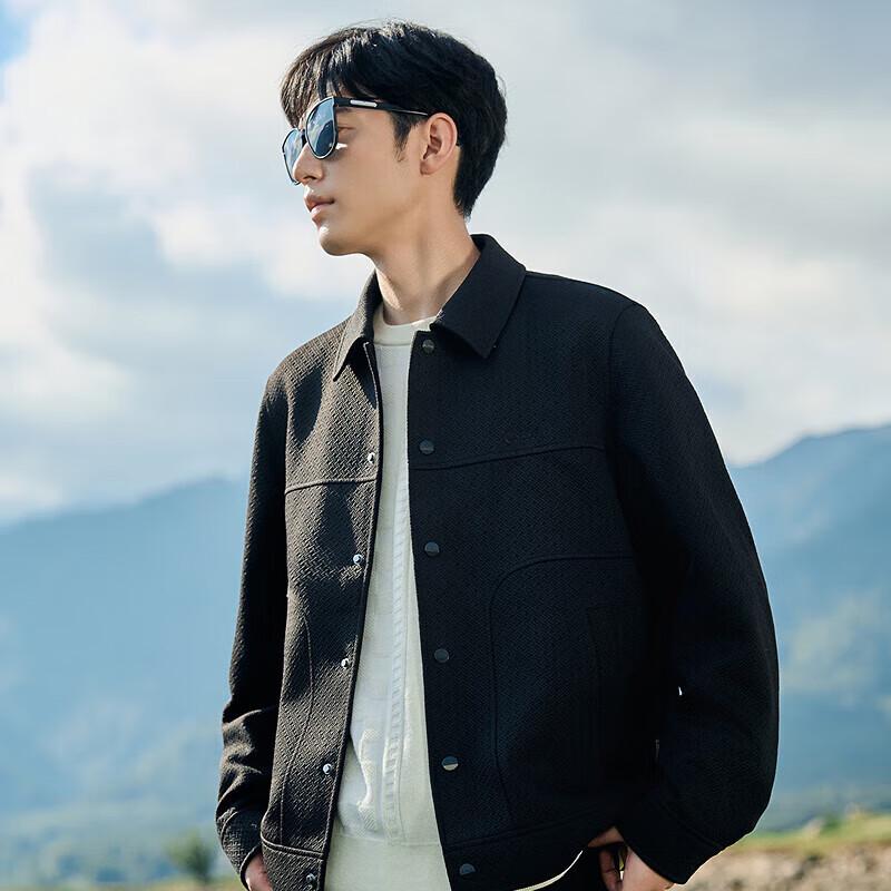 

Cabbeen Cross-Stripe Jacquard Casual Jacket 2XL