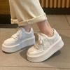 2025 Autumn New Thick-soled High-heeled Board Shoes, Muffin Shoes, Casual Shoes, Small Height Increase, Small White Shoes Women