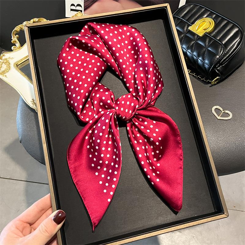 Luxury New Printed Scarves Women's Silk Scarf Spring and Summer Floral Decorations Small Neckties Hairbands Bags