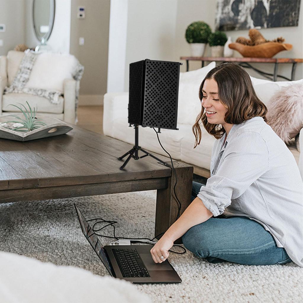 ZMZZZX Reflection Filter, Microphone, Soundproofing, Soundproof Room, Foldable, Five-Fold Shield, Lightweight (Black)