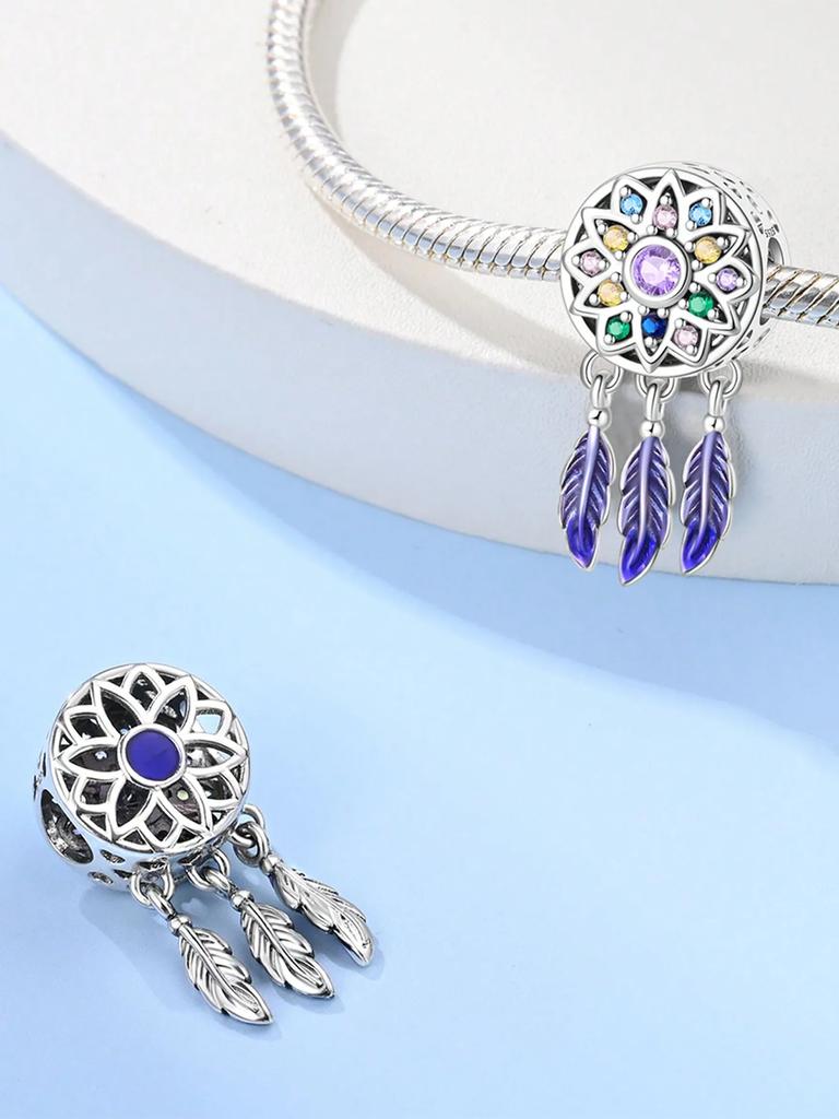 Charms Plata Copper Colors Glow-In-The-Dark Butterfly Flower Beads Pendant For Original Bracelet For Women Diy Jewelry Love Gift