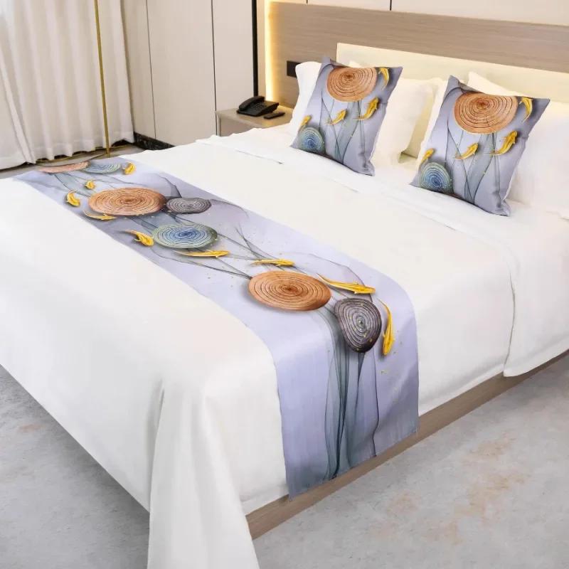 Solid color Bedspreads Bed Runner Double Layer Bed Flag Throw Bedding Single Queen King Bed Cover Towel Home Hotel Decorations