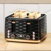 Four-Slice Rippled Toaster - Black