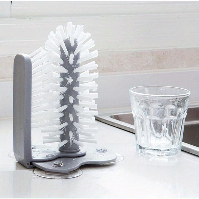 Cup Scrubber Glass Cleaner Lazy Bottles Brush Sink Kitchen Accessories 2 in 1 Drink Suction Cup Cleaning Brush Gadgets