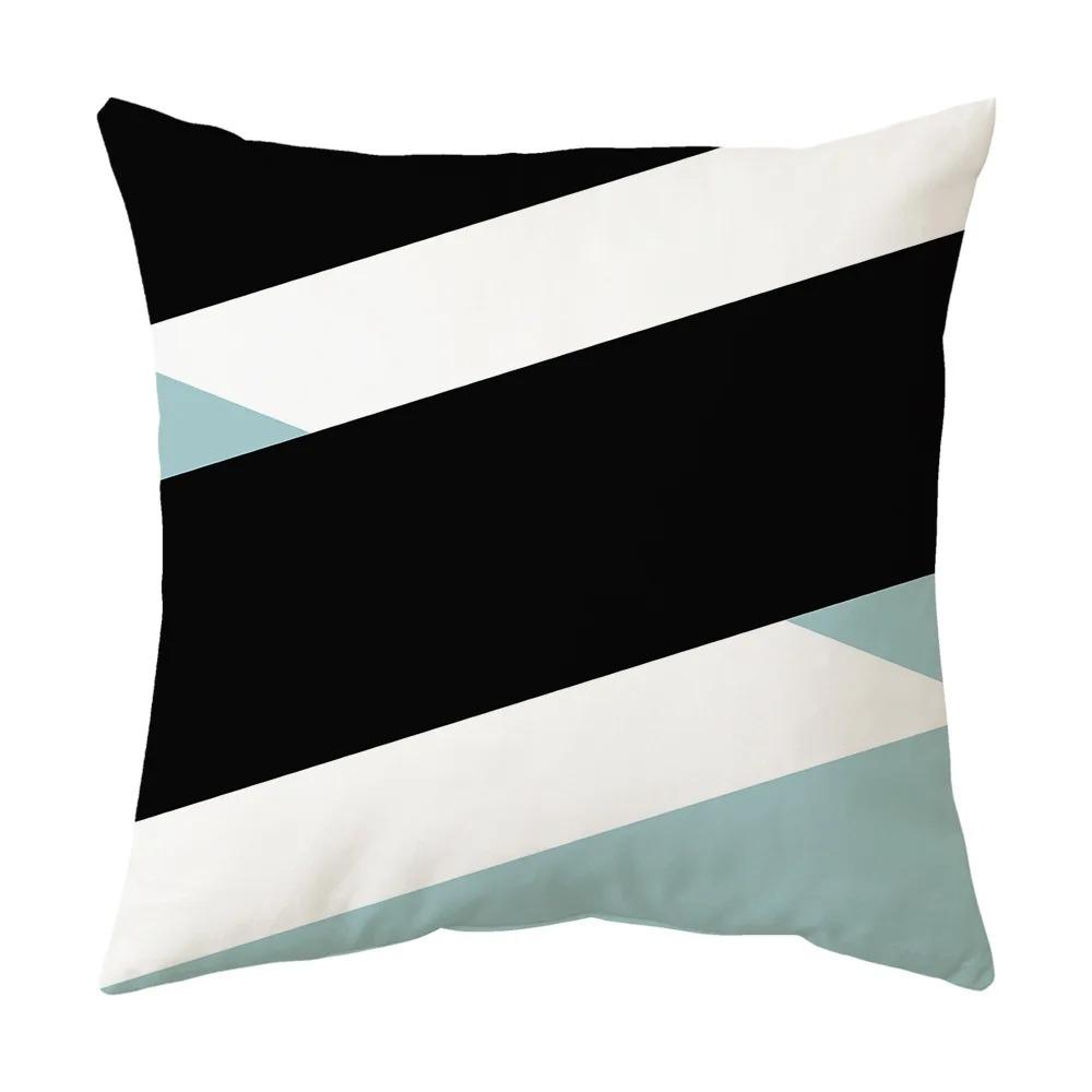 Büro Wohnzimmer Zuhause Kissenbezug Blau Geometrisch Einfaches Muster Kissenbezug Auto Ornamente
