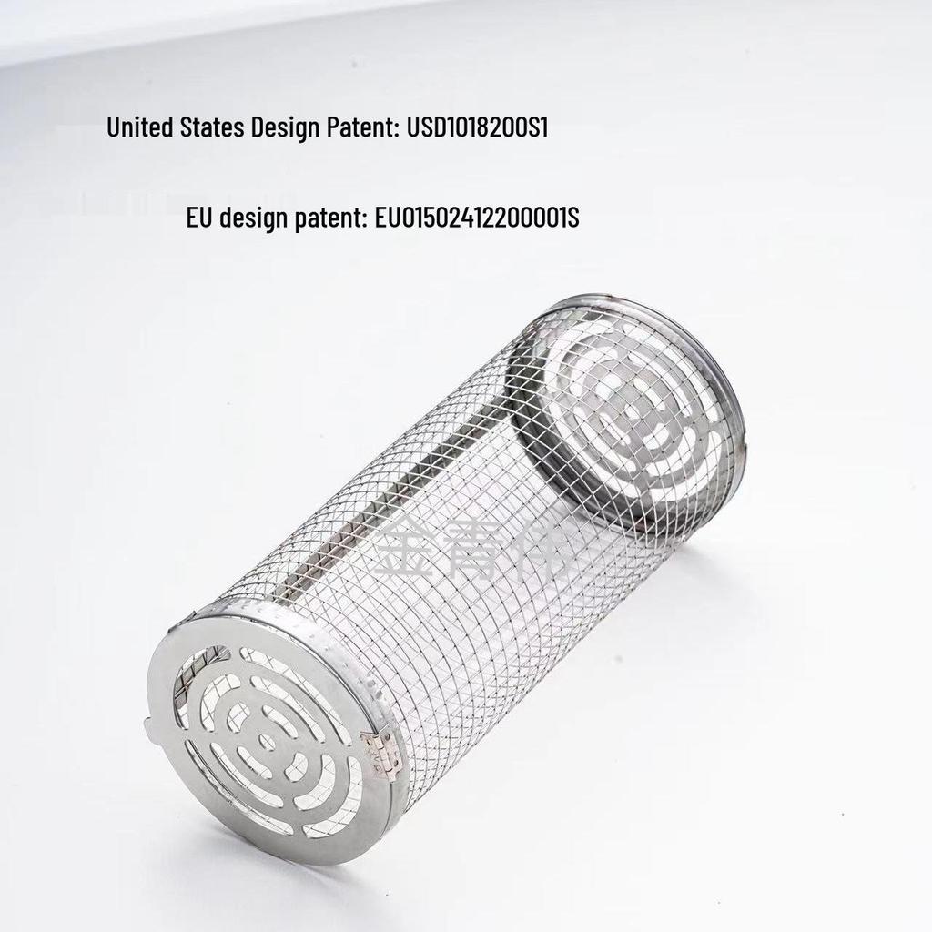 Rotating BBQ Grill Basket: 304 Stainless Steel with Wooden Handle