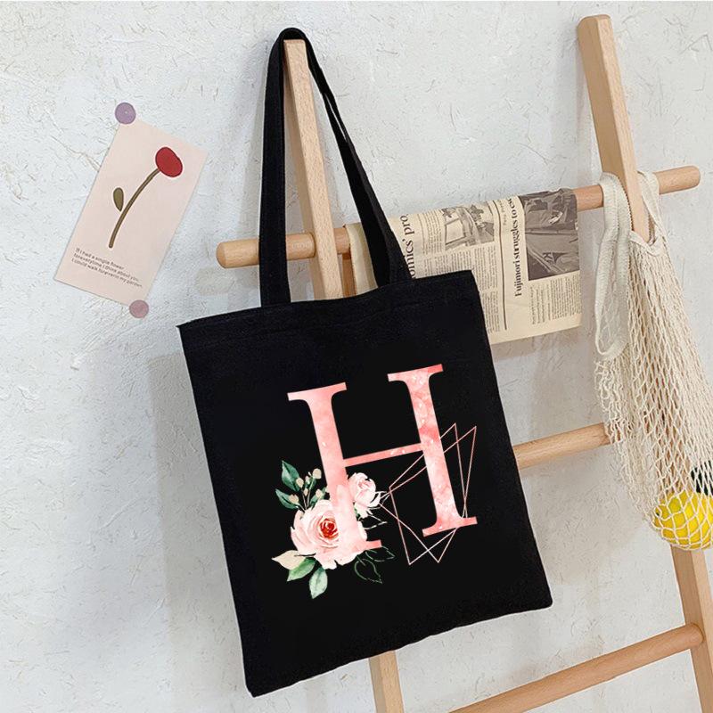 Alphabet Letter A-Z Printed Shoulder Bag Female Casual Student Crossbody Bag Large Capacity