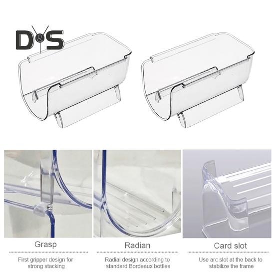 HOW-E Lagerregal, transparent, platzsparend, Acryl, Weinregal, Aufbewahrungsorganisator für Wein