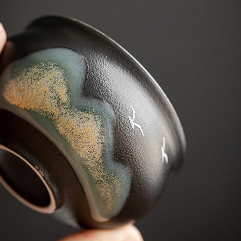 140ml Japanese Style Ceramic Tea Cup Landscape Kung Fu Tea Set