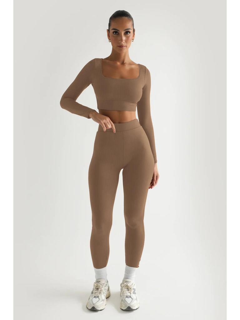 Women's Summer 2026 European & American Square Neck Two-Piece Set - Slim Fit, Long Sleeve, Solid Color Suit