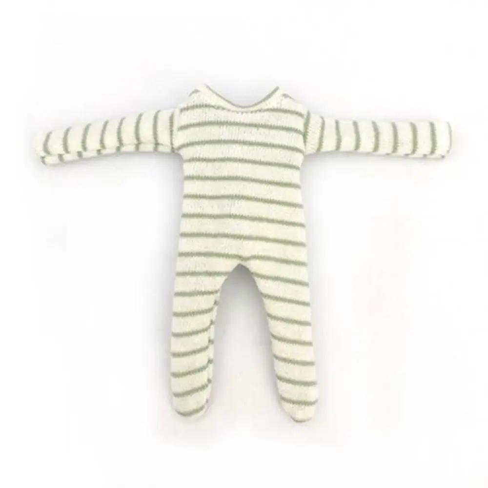 Cute OB11 Clothes Pajamas Striped Jumpsuits Sleep Clothes For 1/12BJD Dolls Accessories Body Molly Dressup Skirt Gift For Girls