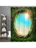 Tree Hole Tree Flower Plant Shower Curtain, Bathroom Decorative Shower Curtain, Waterproof Shower Curtain With Hooks