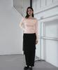 THE GREEN LAB Off-Shoulder Slim Ribbed Knit [Light Pink]