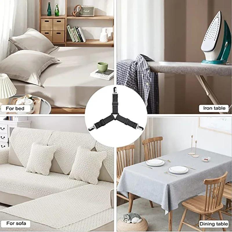 8/4Pcs/Set Adjustable Bed Sheet Grippers Belt Fastener Bed Sheet Clips Mattress Cover Blankets Quilt Holder Organize Gadgets