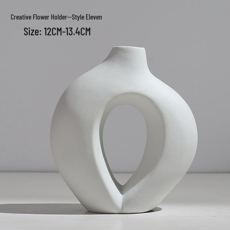Nordic Style Ceramic Vase for Dried Flowers - Minimalist Creative Hydroponic Flower Container for Living Room Decor