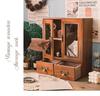 Solid Wood Multi-Layer Desktop Organizer: Office Desk & Cosmetics Storage Rack for Clutter-Free Spaces