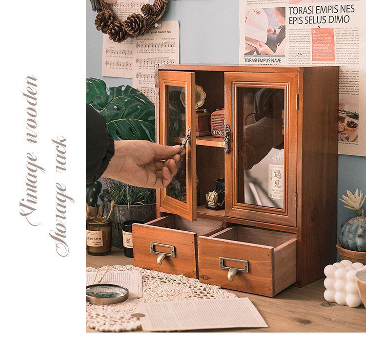 Solid Wood Multi-Layer Desktop Organizer: Office Desk & Cosmetics Storage Rack for Clutter-Free Spaces
