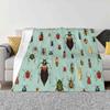 Antique Pattern-Beetles And Bugs Fashion Soft Warm Flannel Blanket Insects Moths Butterflies Butterfly Hawkmoth Stag Beetle