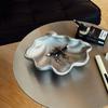 Manual Frosted Shaft Silver Ceramic Shell Plate thread Incense Plate Dessert Dim Sum Plate Desktop Jewelry Storage Tray