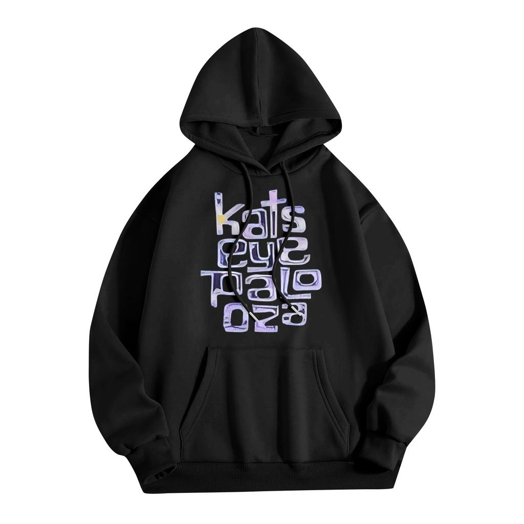 Unisex Fashion Lightweight Long Sleeve Pullover With Pockets Printed Hoodie