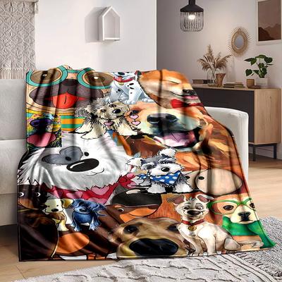 1 Stück Hunde Haustiere Print Decke   Leichte Flanell Überwurfdecke Für Sofa, Bett, Wohnzimmer, Büro, Outdoor Reisen, Camping