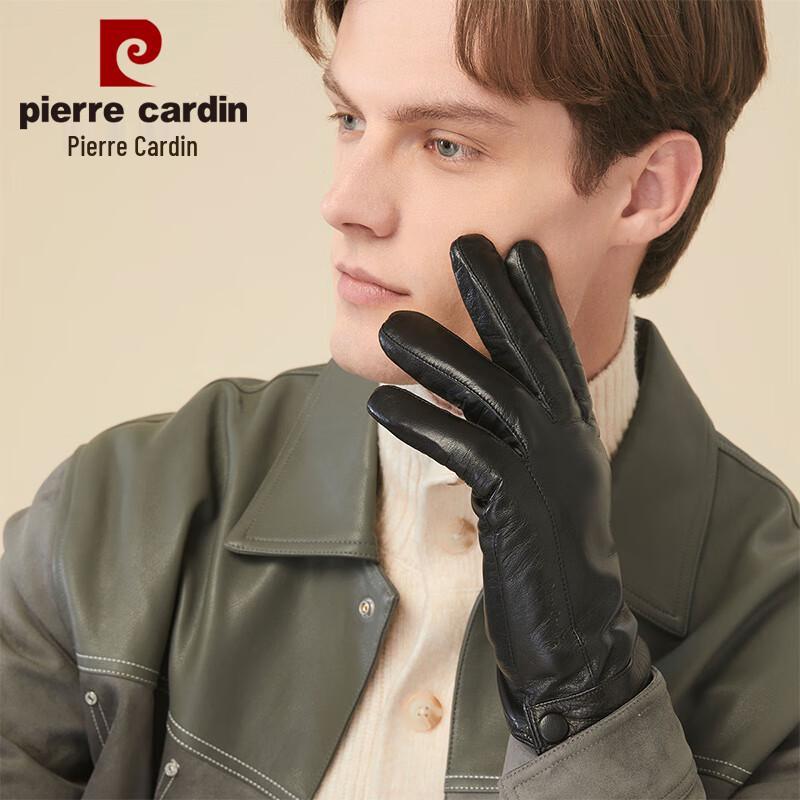 Pierre Cardin Men's Plush-Lined Goatskin Touchscreen Gloves