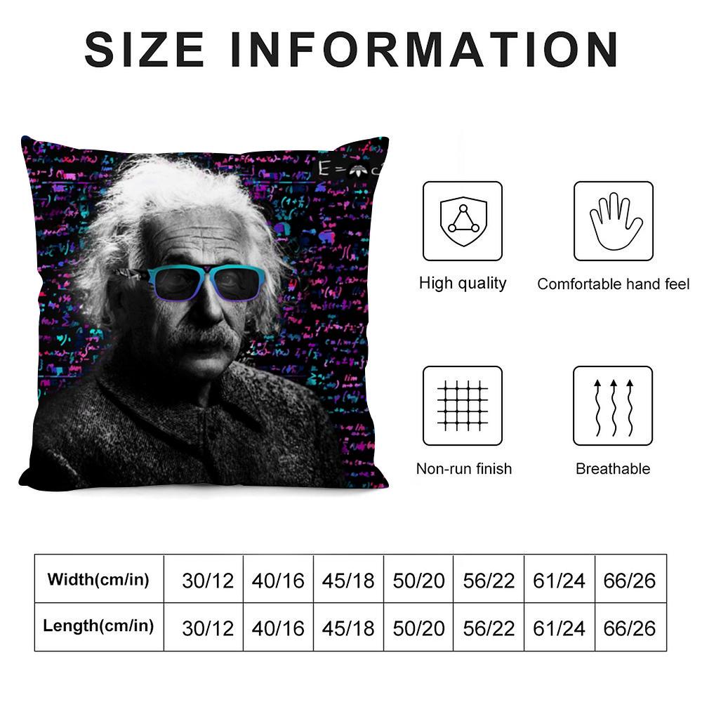 Physics E-Einsteines Cushion Cover Soft Plush Fabric Double-Sided Printed Sofa Cushion Cover For All Seasons Home Decor Gift