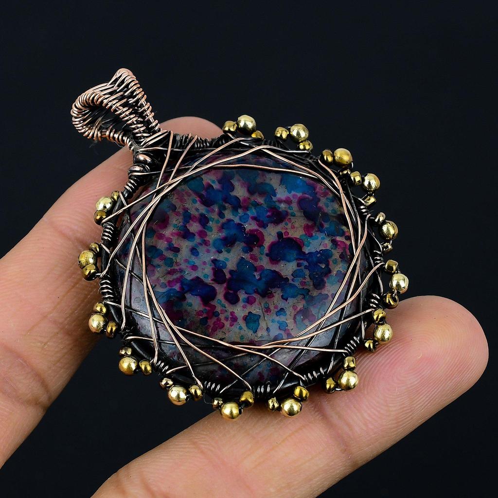 Multi Flash Labradorite Pendant, 999 Copper Wire Wrapped Jewelry, Handmade Pendant Gemstone Jewelry, Gifts For Wife Brand New Pendant