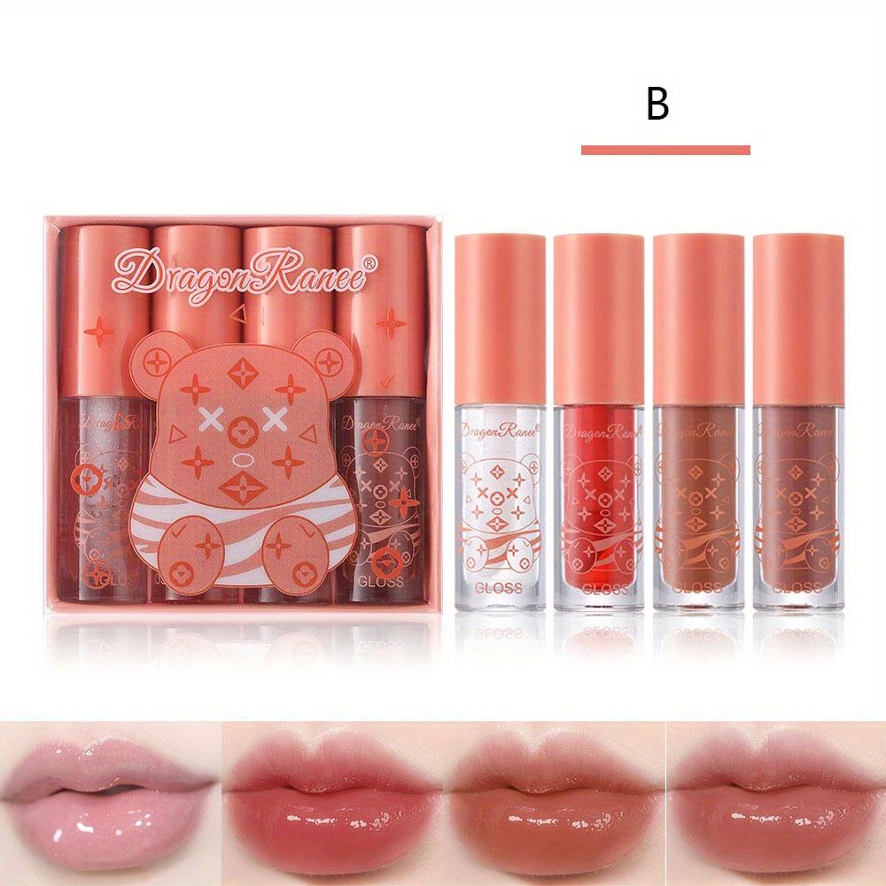 

Водный блеск для губ, масло, красный нишевый блеск для губ, зеркальная глазурь для губ, блеск для губ, стеклянное летнее желейное стекло для губ, подарочная коробка из четырех частей