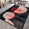 Nordic Light Luxury Geometry Carpet for Living Room Decor Soft Easy Cleaning Rugs for Bedroom Large Area Abstract Red Floor Mat