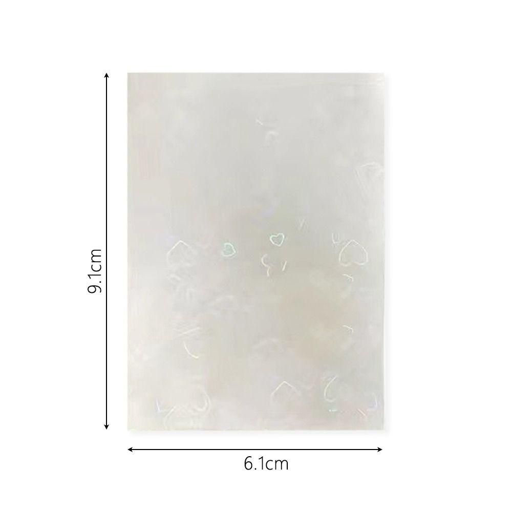 50Pcs Card Sleeves Laser Heart Shaped Card Films Trendy Kpop Photocard Holder  Kpop Idol Cards