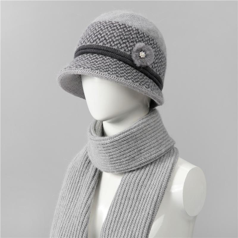 Hat Women'S Season Ear Protection Warm Mom Hat Fleece Thick Ear Protection Grandma Grandma Elderly Cotton Hat