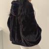 2024 Reversible Cotton Padded Women's Winter Bomber Jacket with Hood and Fleece Lining