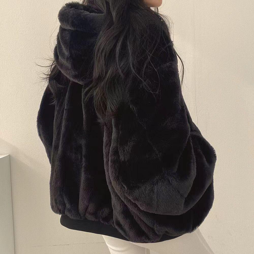 2024 Reversible Cotton Padded Women's Winter Bomber Jacket with Hood and Fleece Lining