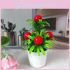 Five Large Simulate Red Fruit Mini Artificial Flower Potted Desktop Decorations