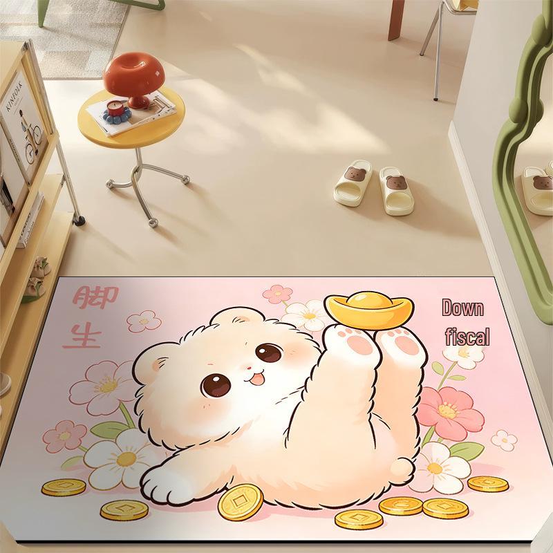 

Cartoon Little Bear Anti-slip Floor Mat for Home or Bathroom 40x60cm Diatom Mud