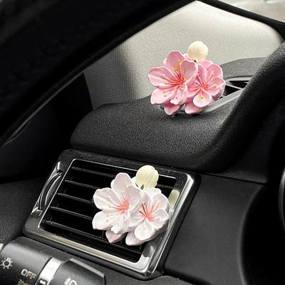 New Style Car Air Freshener Peach Flower Perfume Diffuser Clip Car Fragrance Clip Auto Decoration