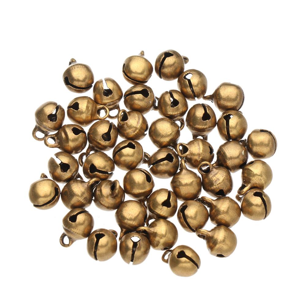 

50 Pcs Christmas Decoration Bells Mini House Small Jingle Bells Replacement Supplies Jewelry Accessories коричневый