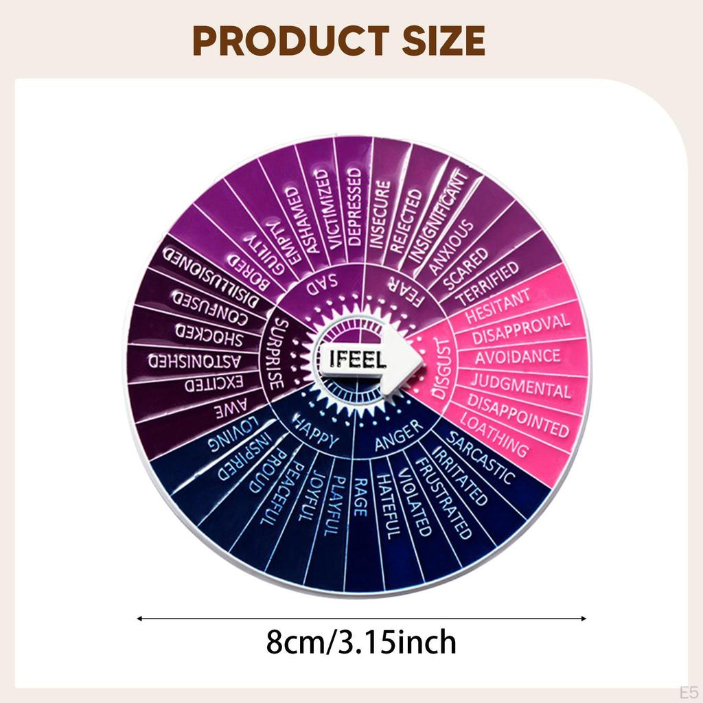 Feelings Wheel Brooch Emotion Lapel Pin Mental Health for Jackets Backpack