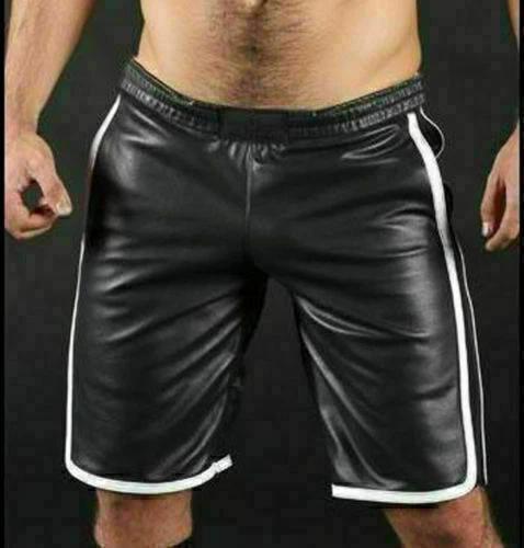 Boxer Short Men's Shorts Stylish Unique Sports Black Genuine Lambskin Leather