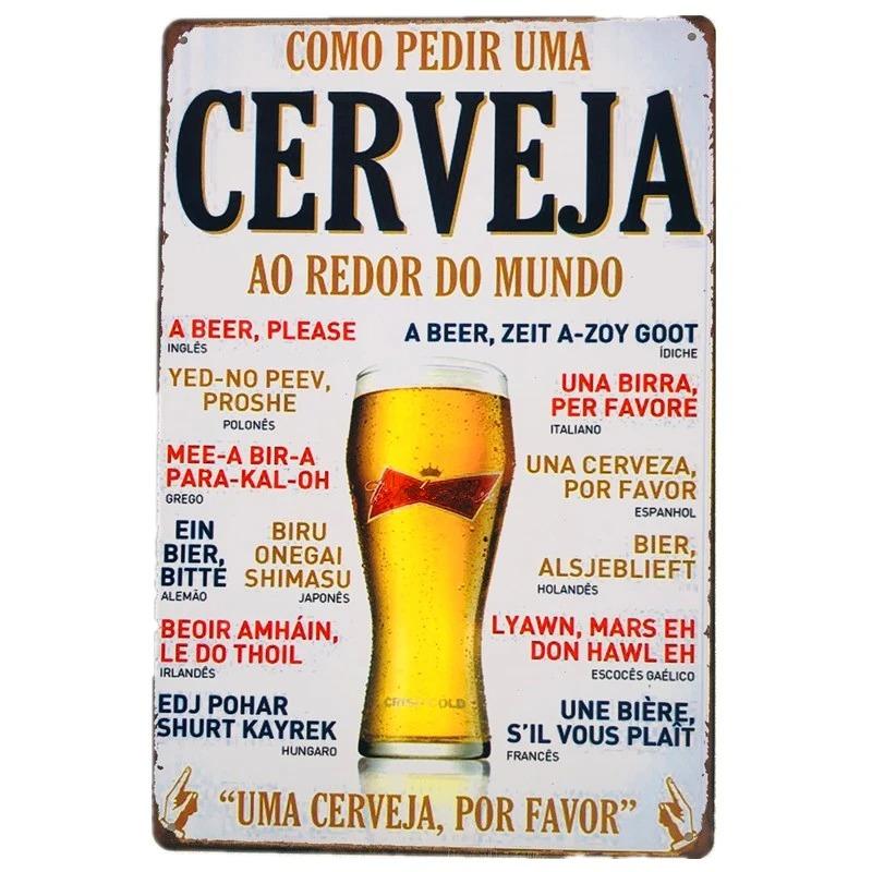 Vintage Beer Cheers Metal Tin Signs Wall Decor Pub Bar Man Cave Club Restaurant Kitchen Crafts Plate Room Decoration