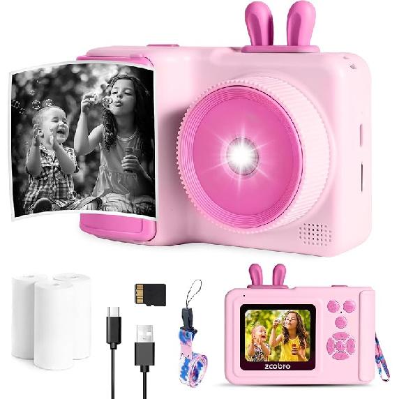 Kids Camera Instant Print Camera for Kids 1080P Toddler Camera That Print Photos Children Instant Cameras Toy for Girls Boys Age 3-12 Travel Kid