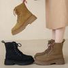 Women's Mid-calf Boots Summer British Style Thick-soled Short Boots Versatile Motorcycle Yellow Boots