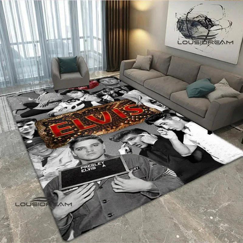 Tappeto Stampato Retro E-Elvis-Presley Tappeto per Soggiorno Camera da Letto Zerbino Antiscivolo Oggetti di Scena per Fotografia Tappeto Kawaii Regalo di Compleanno