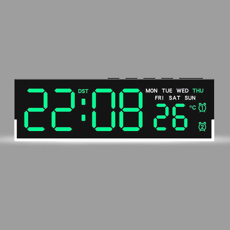 LED Digital Alarm Clock Temperature Week 2 Alarms Ambient Light Brightness Adjustment Bedside Electronic Table Clock USB Powered