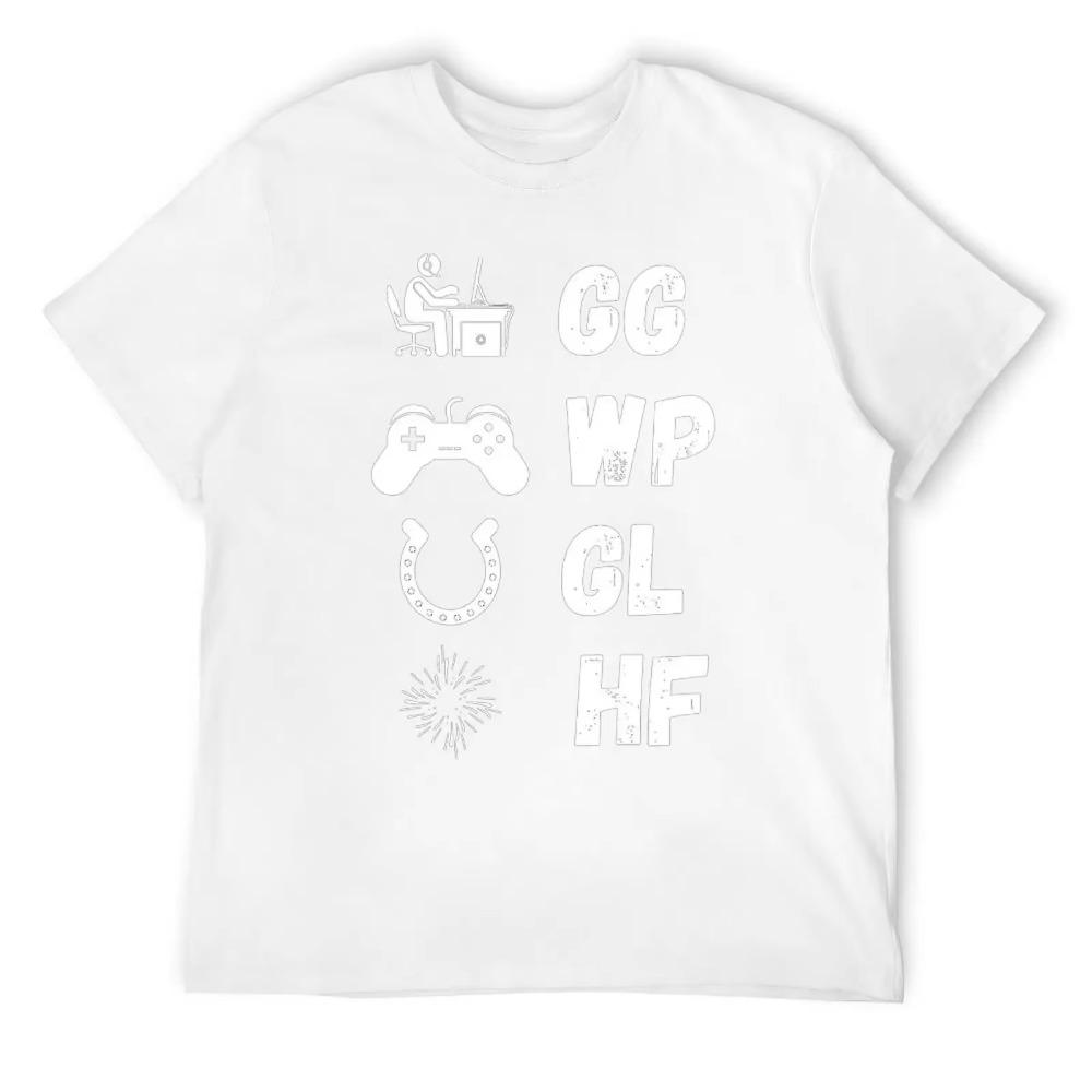GG WP GL HF Game Long Sleeve For Y Crewneck T-shirt Campaign Tees Unique Humor Graphic Home USA Size