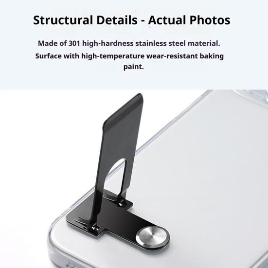 Mobile Phone Holder 360-degree Rotatable Metal Arm Adhesive Bracket Foldable Tablet Mount for Hands-Free Viewing