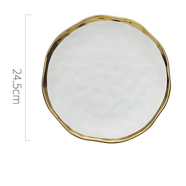 

Творческая личность Golden EdgeКерамическая тарелка для стейка Европейская изысканная выпечка Западная посуда